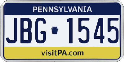 PA license plate JBG1545