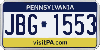 PA license plate JBG1553