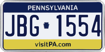 PA license plate JBG1554