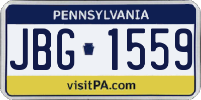 PA license plate JBG1559