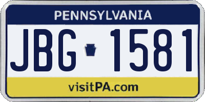 PA license plate JBG1581