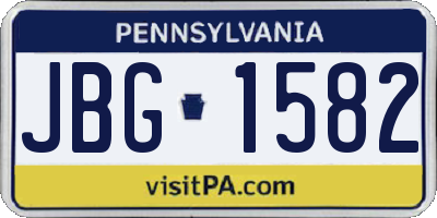 PA license plate JBG1582