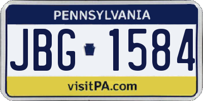 PA license plate JBG1584