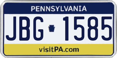 PA license plate JBG1585