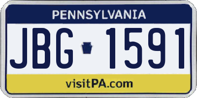 PA license plate JBG1591