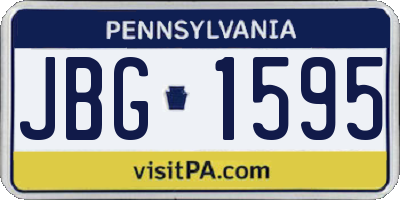 PA license plate JBG1595
