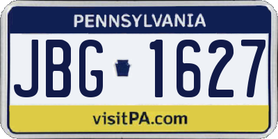 PA license plate JBG1627