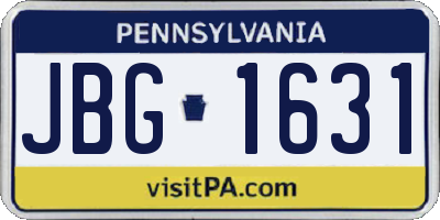 PA license plate JBG1631