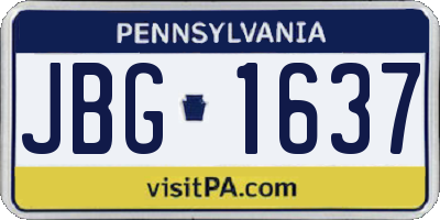 PA license plate JBG1637