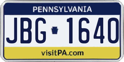 PA license plate JBG1640