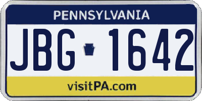 PA license plate JBG1642