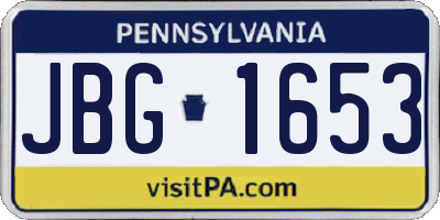 PA license plate JBG1653