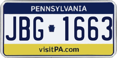 PA license plate JBG1663