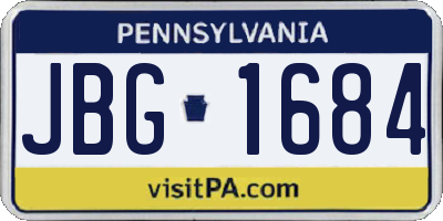 PA license plate JBG1684