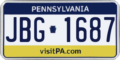 PA license plate JBG1687