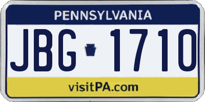 PA license plate JBG1710