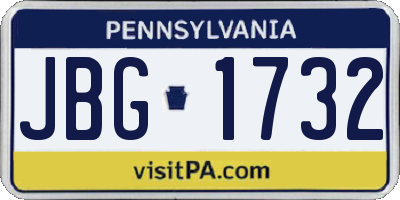 PA license plate JBG1732