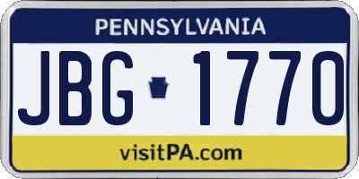 PA license plate JBG1770