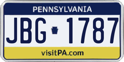PA license plate JBG1787