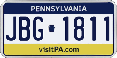 PA license plate JBG1811