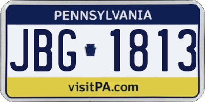 PA license plate JBG1813