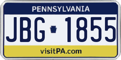 PA license plate JBG1855