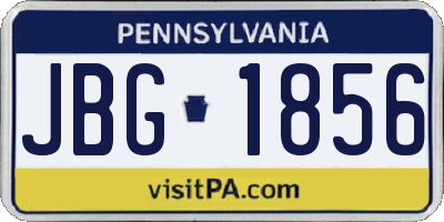 PA license plate JBG1856