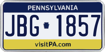 PA license plate JBG1857