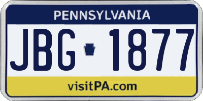 PA license plate JBG1877