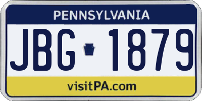 PA license plate JBG1879