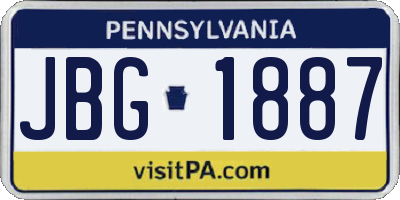 PA license plate JBG1887