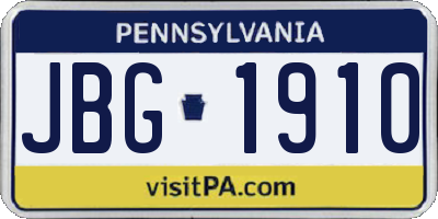 PA license plate JBG1910