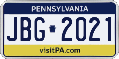 PA license plate JBG2021