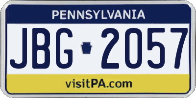 PA license plate JBG2057