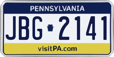 PA license plate JBG2141
