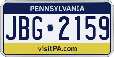 PA license plate JBG2159