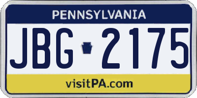 PA license plate JBG2175