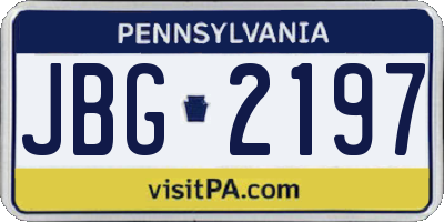 PA license plate JBG2197