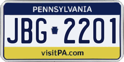 PA license plate JBG2201