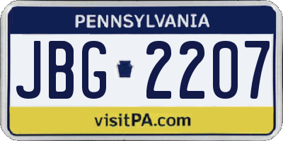 PA license plate JBG2207