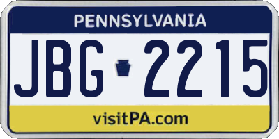 PA license plate JBG2215