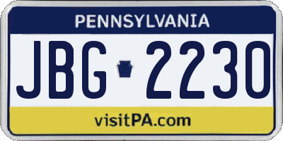 PA license plate JBG2230