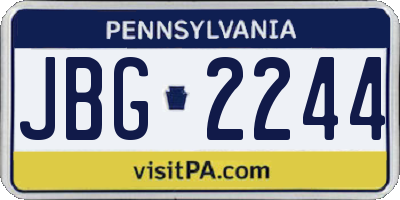 PA license plate JBG2244
