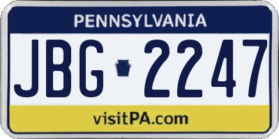 PA license plate JBG2247