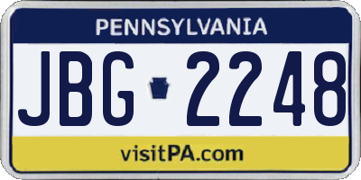 PA license plate JBG2248