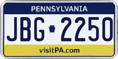 PA license plate JBG2250