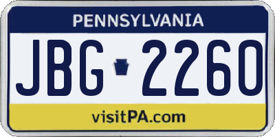 PA license plate JBG2260