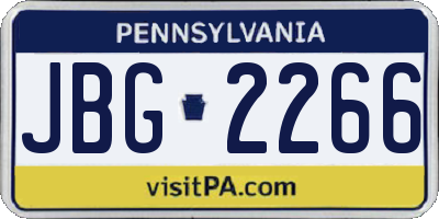 PA license plate JBG2266