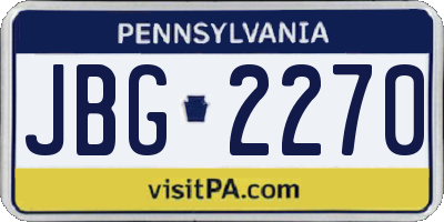 PA license plate JBG2270