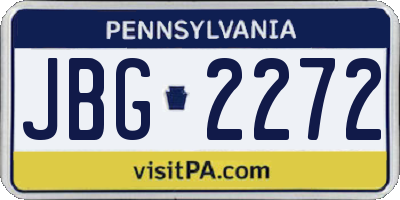 PA license plate JBG2272